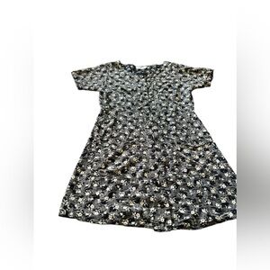 Vintage floral silk dress with pockets size small